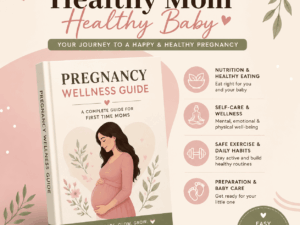 Pregnancy wellness ebook cover for first-time moms