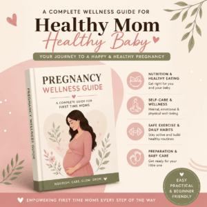 Pregnancy wellness ebook cover for first-time moms