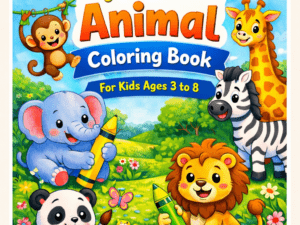 animal coloring book for kids with cute easy coloring pages
