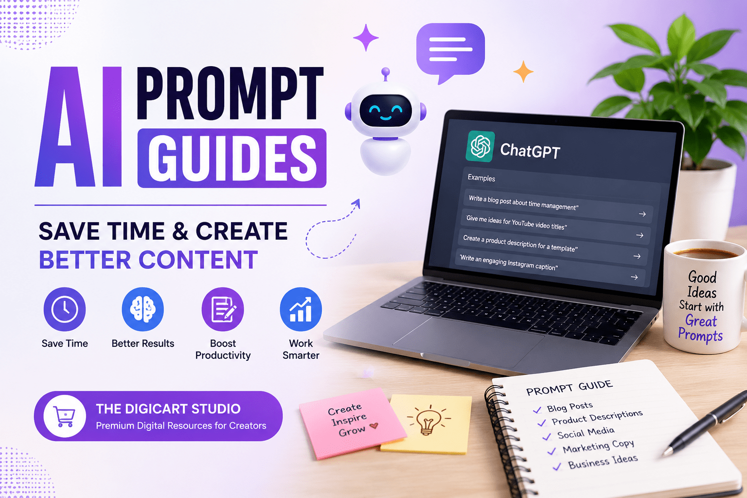 AI Prompt Guides for faster content creation with ChatGPT and AI tools
